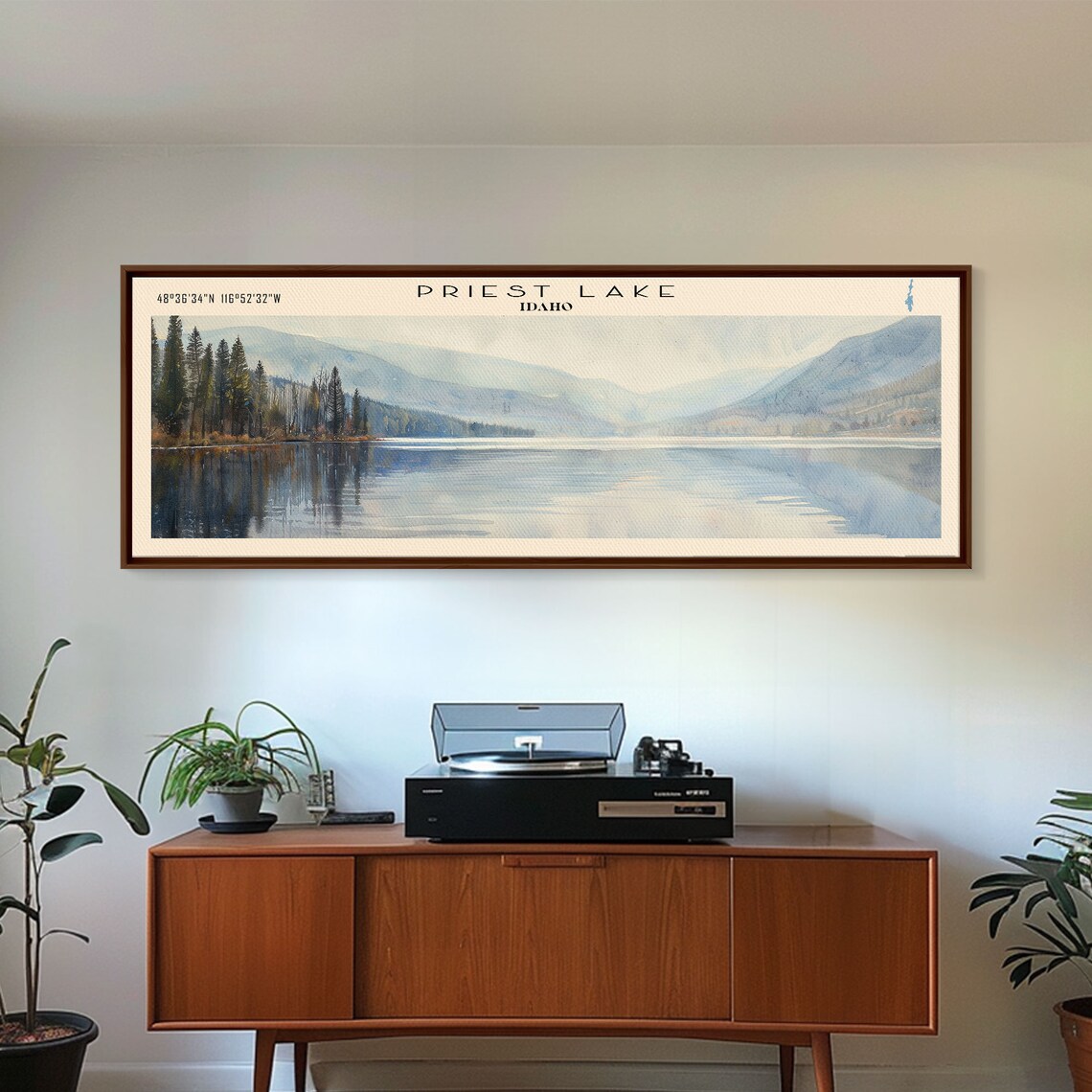 Priest Lake Idaho Travel Poster, Lake House Decor - Image 2