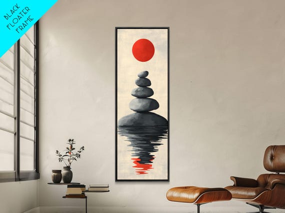 Print Of Zen Art With Stacked Stones Japanese Inspired Minimalist Wall Art Decor Above Couch Art Zen Wall Art Peaceful Vibe
