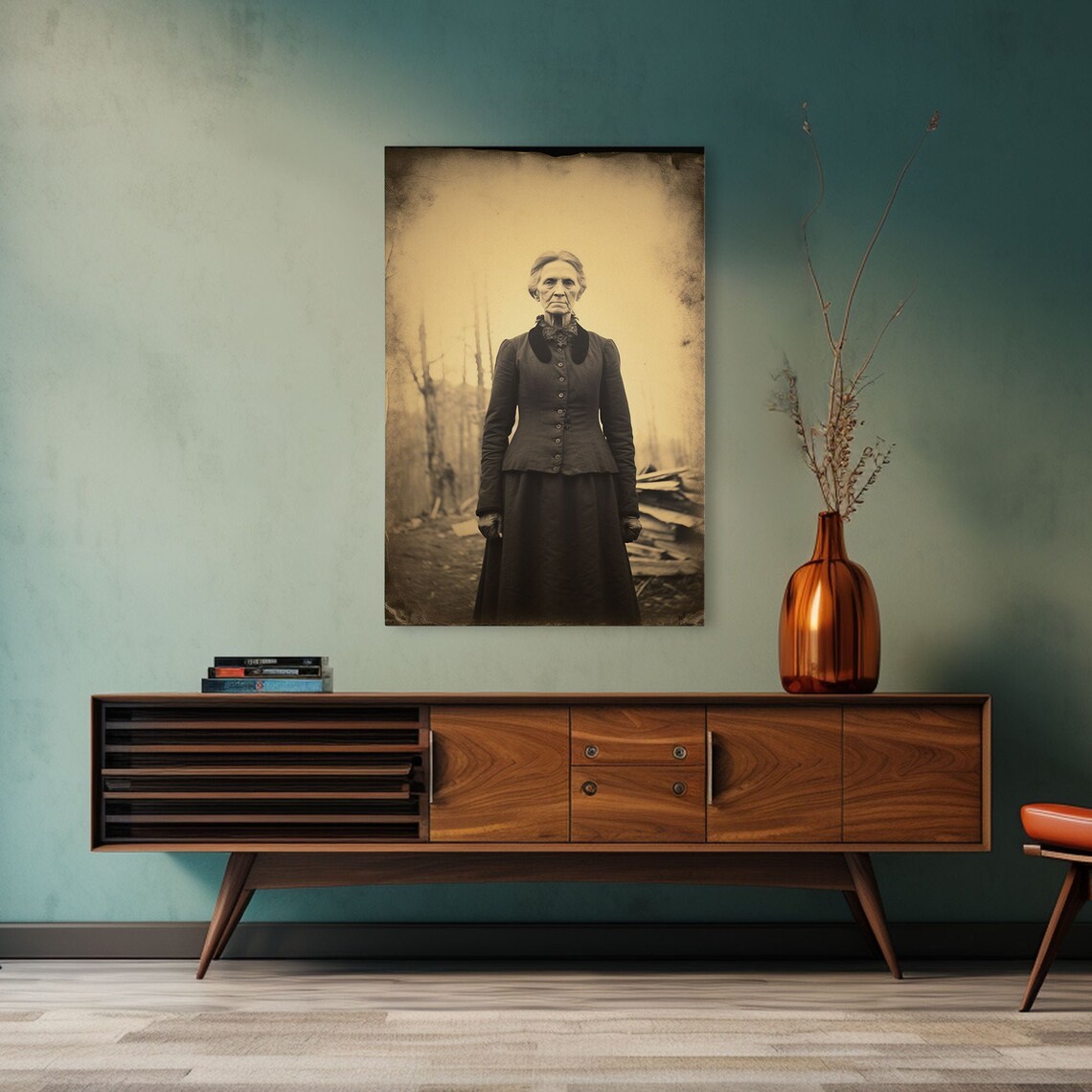 Victorian Elderly Woman Sepia Antique Photograph Vintage Portrait Poster - Image 4