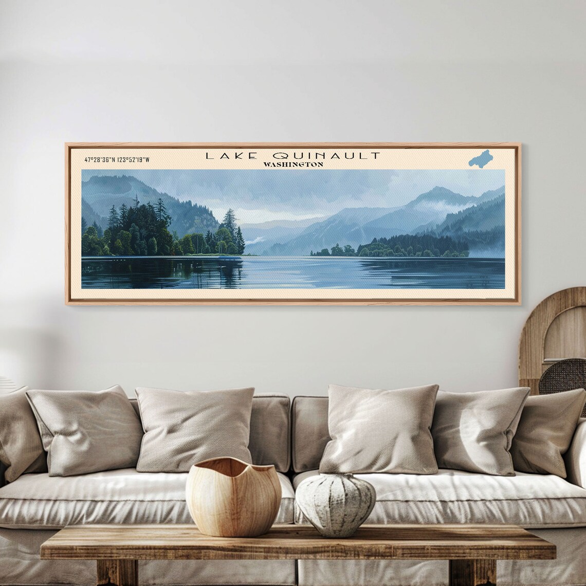 Lake Quinault Washington Travel Poster, Rustic Landscape - Image 6