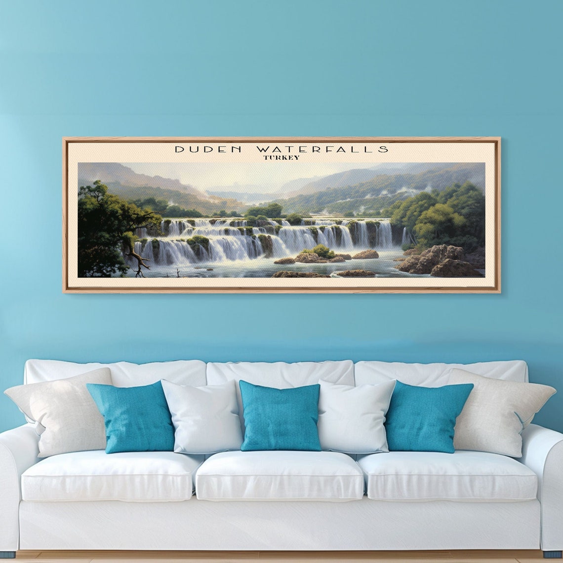 Duden Waterfalls Turkey Cascading Falls River Lush Gorge Travel Poster - Image 2
