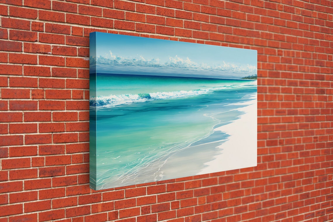 Serene Turquoise Ocean White Sand Gentle Waves Calm Beach Art Poster - Image 3