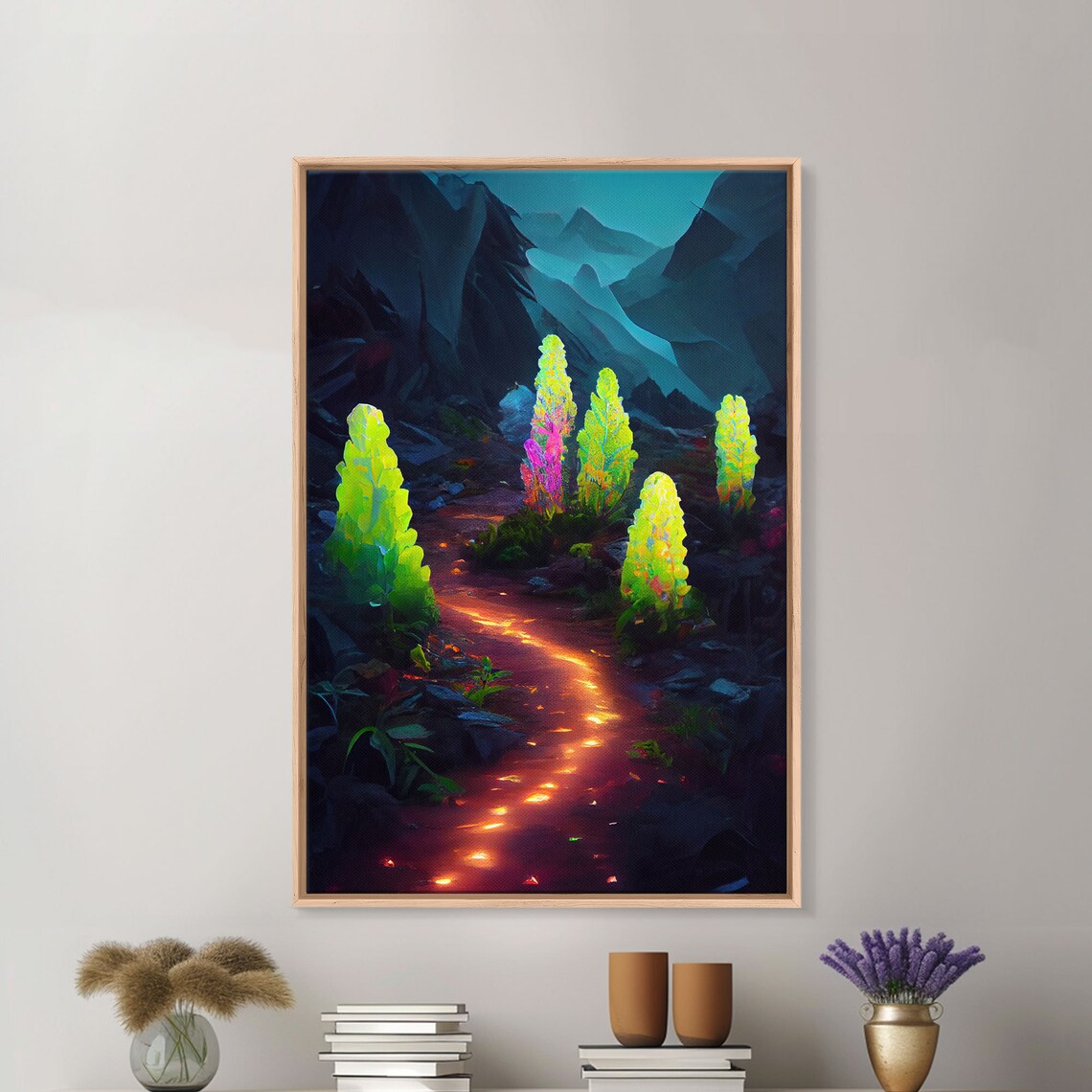 Magical Forest Mushroom Fantasy, Glowing Art Print - Image 5
