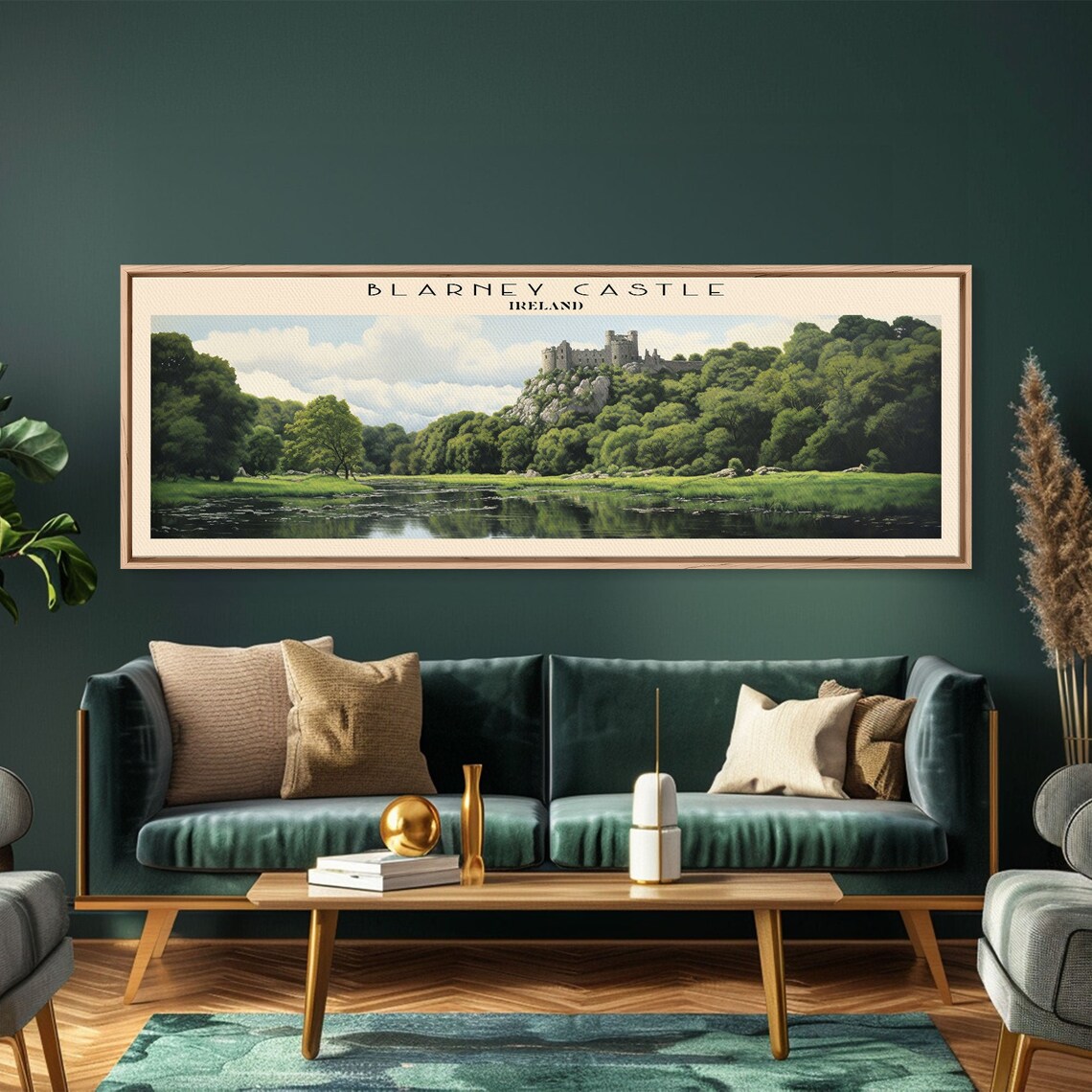 Blarney Castle Ireland Hilltop Castle Green Forest Lake Travel Poster - Image 6