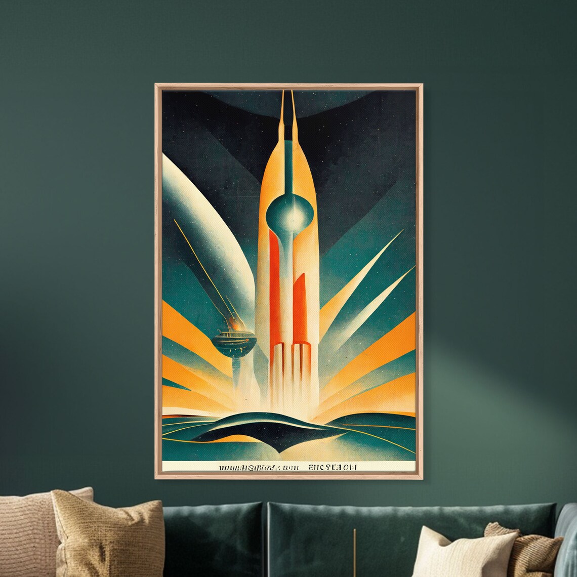 Art Deco Style Spaceship Space Exploration Poster - Image 6