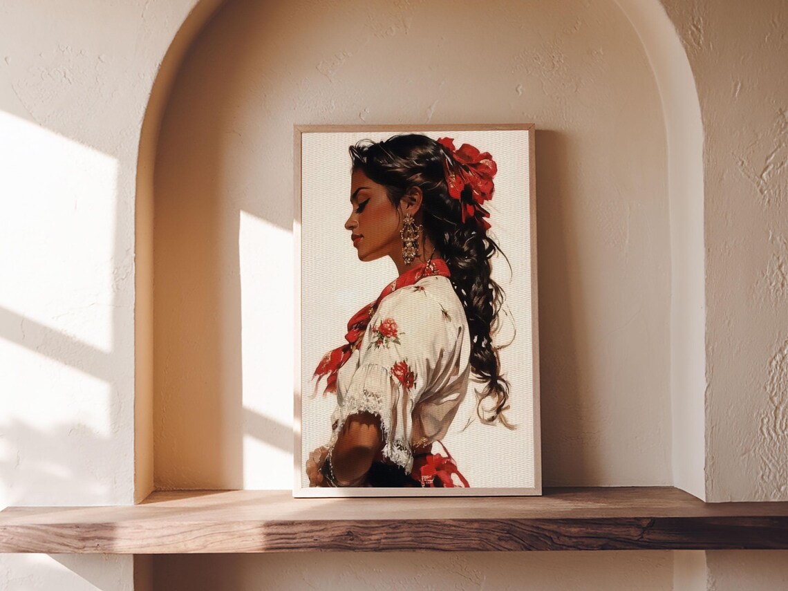 Mexican Romantic Art Print, Chicano Wall Decor - Image 3
