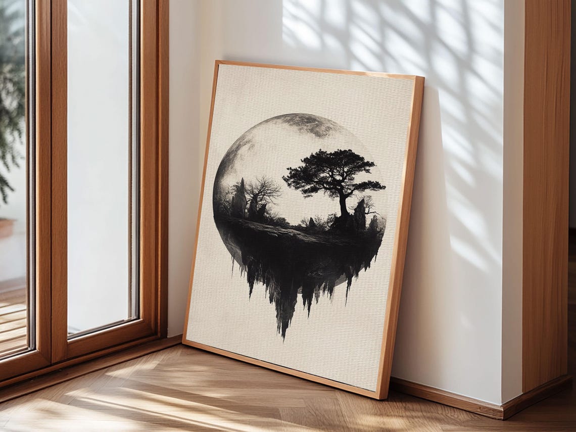 Haunted Cemetery Full Moon Snowglobe Spooky Halloween Art Print - Image 6
