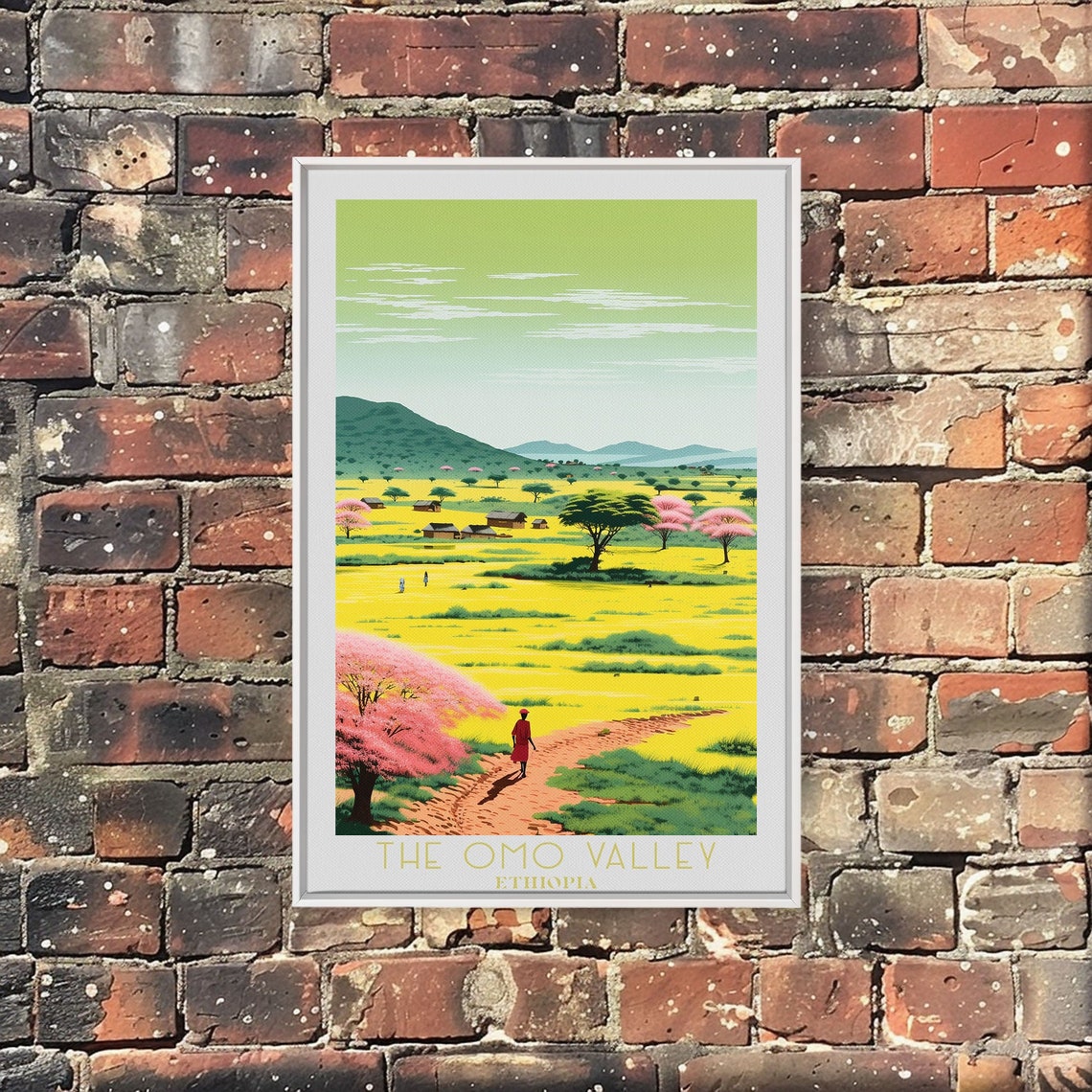 Omo Valley Ethiopia Golden Fields Village Tribal Sunset Travel Poster - Image 4