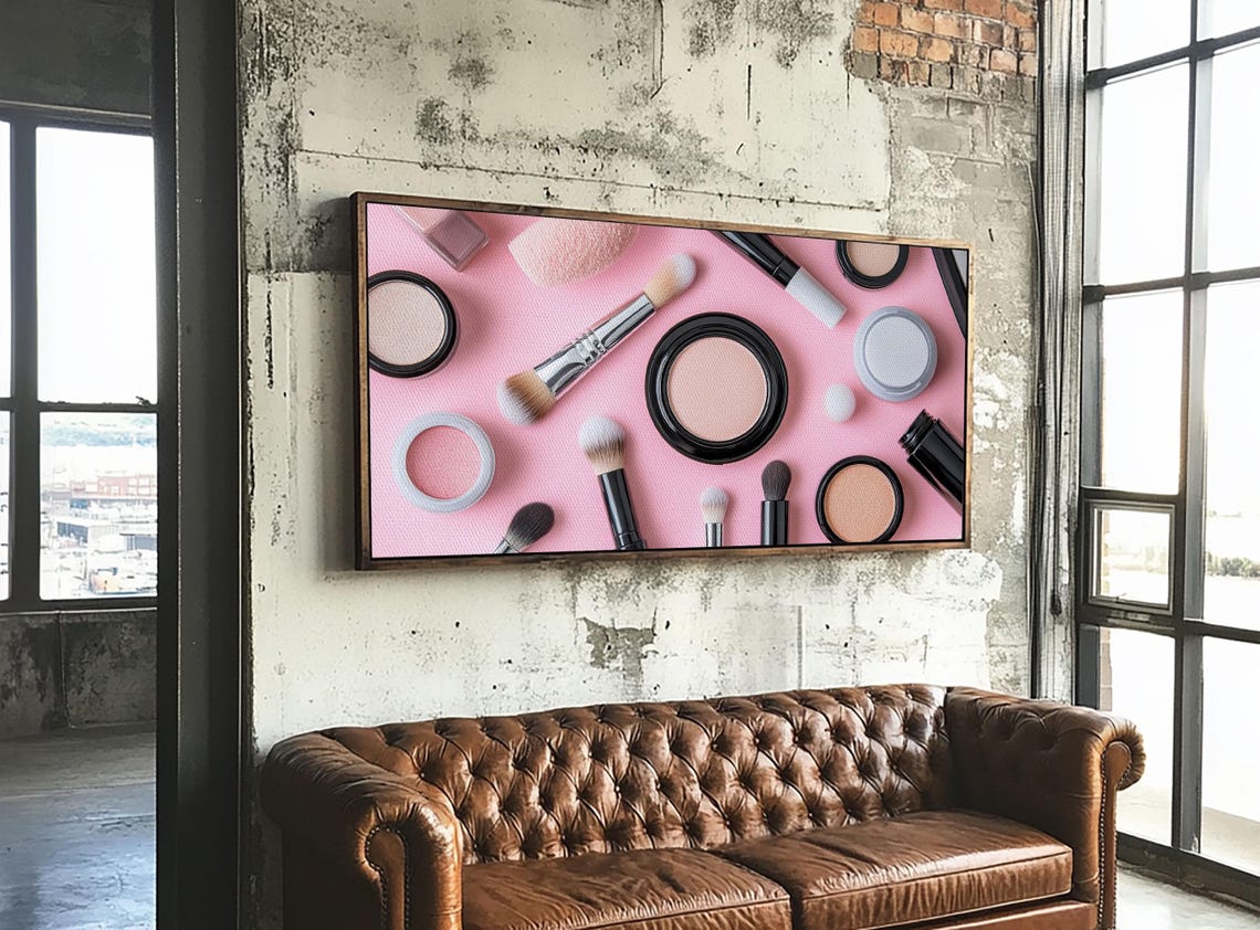 Retro Preppy Makeup Print Makeup Art Makeup Painting Dorm Room Wall Art - Image 3