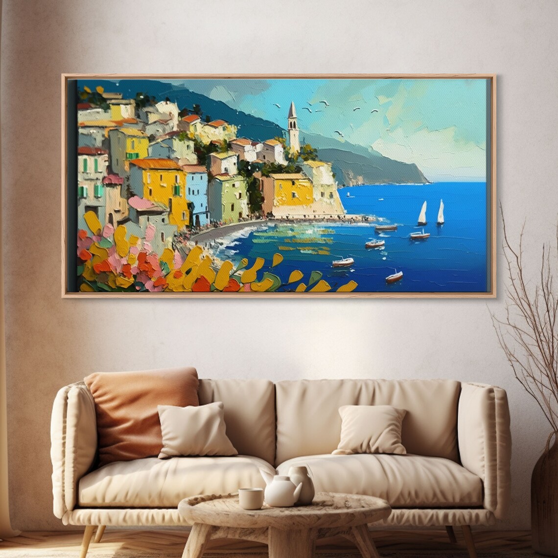 Positano Impressionist Amalfi Coast Seascape Art Print - Image 4