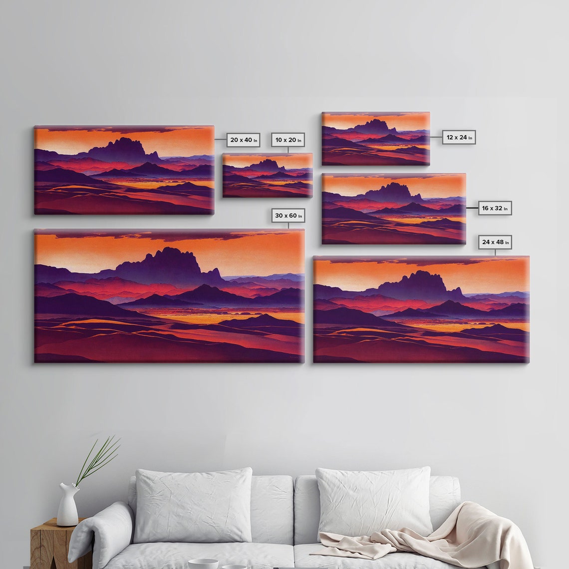 Arizona Desert Sunset Print Vaporwave Style Oversize Office Art - Image 2