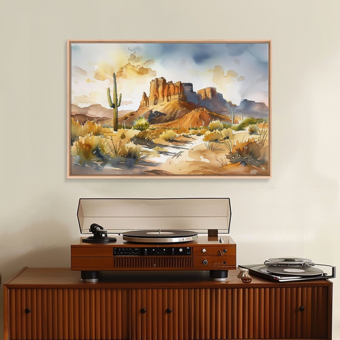 Arizona Desert Saguaro Cactus Red Rock Mesas Golden Hour Travel Poster - Image 4