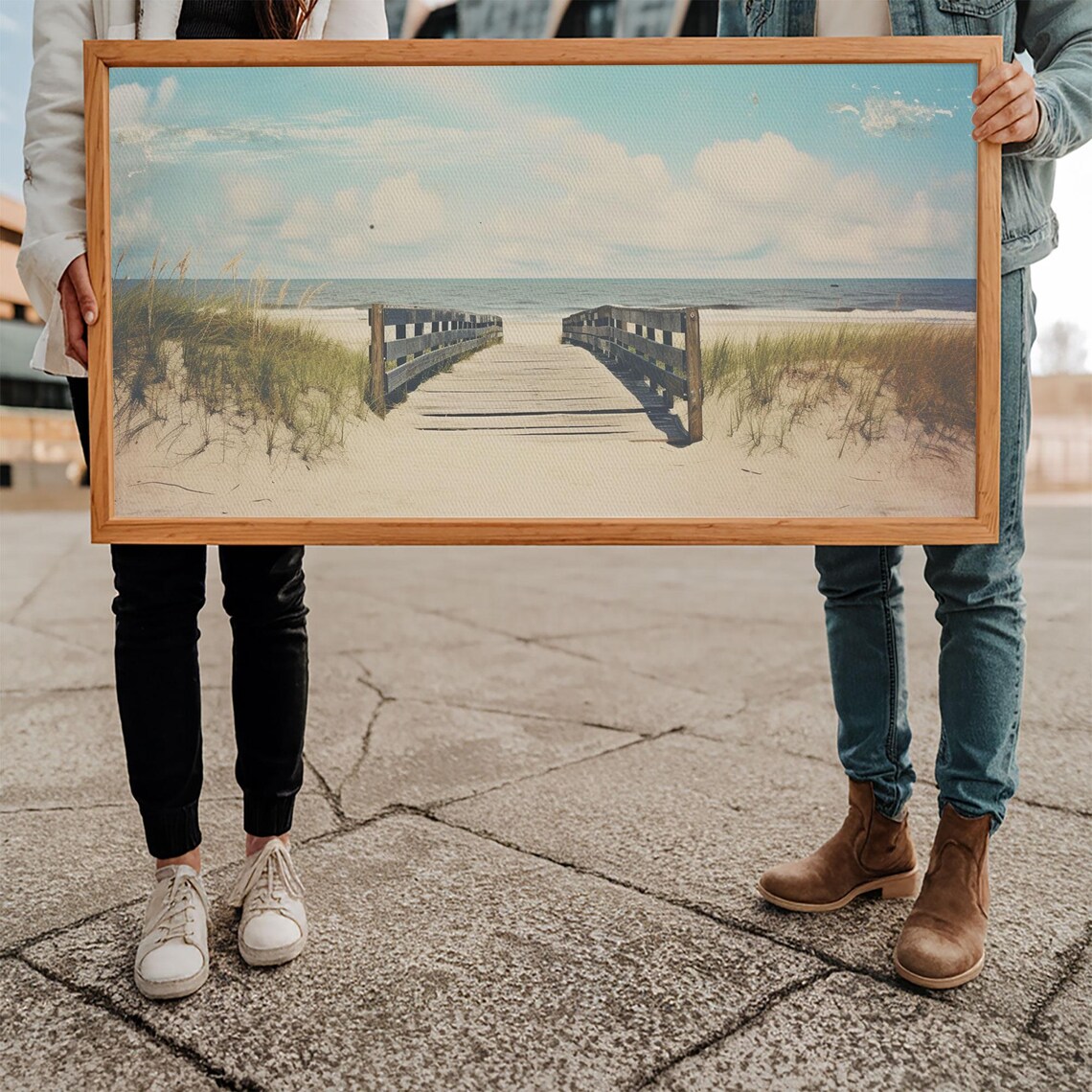 Wooden Boardwalk To The Beach Sand Dunes Ocean Coastal Travel Poster - Image 4