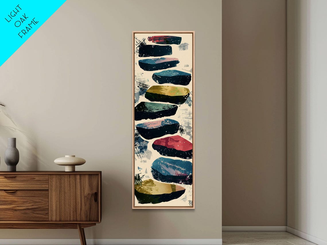 Abstract Colorful Stepping Stones Minimalist Vertical Art Print - Image 6
