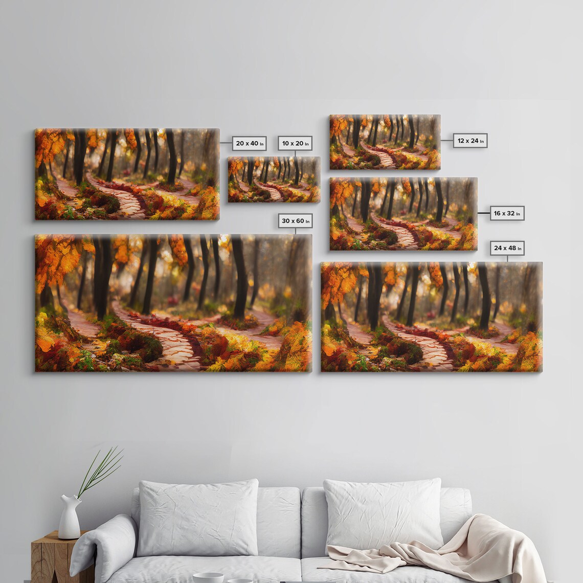 Autumn Forest Trail Winding Path Golden Foliage Woodland Landscape Poster - Image 2