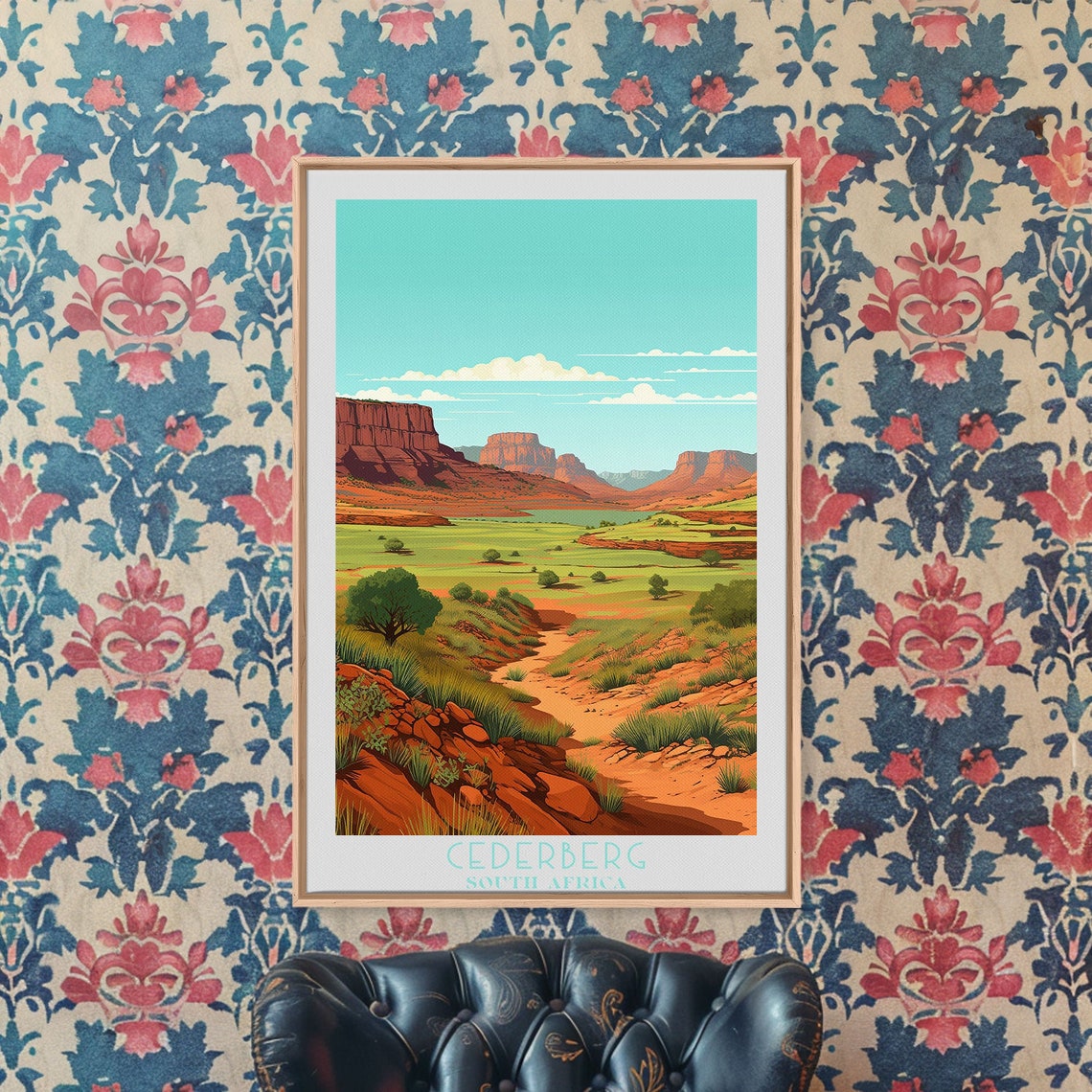 Cederberg South Africa Red Rock Cliffs Green Valley View Poster - Image 6