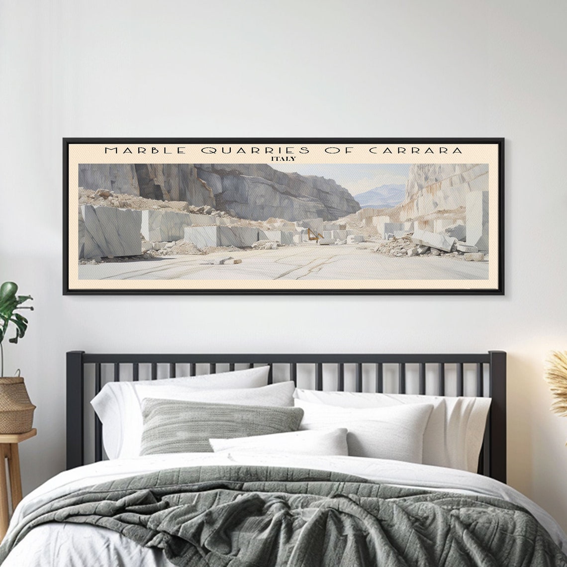 Carrara Marble Quarries Italy White Marble Cliffs Panoramic Poster - Image 2