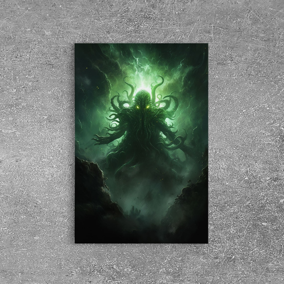 The Call Of Cthulhu Green Tentacled Monster Dark Fantasy Poster
