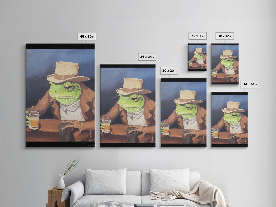 Sad Cowboy Frog Havin A Beer Funny Western Humor Animal Art Poster - Image 2