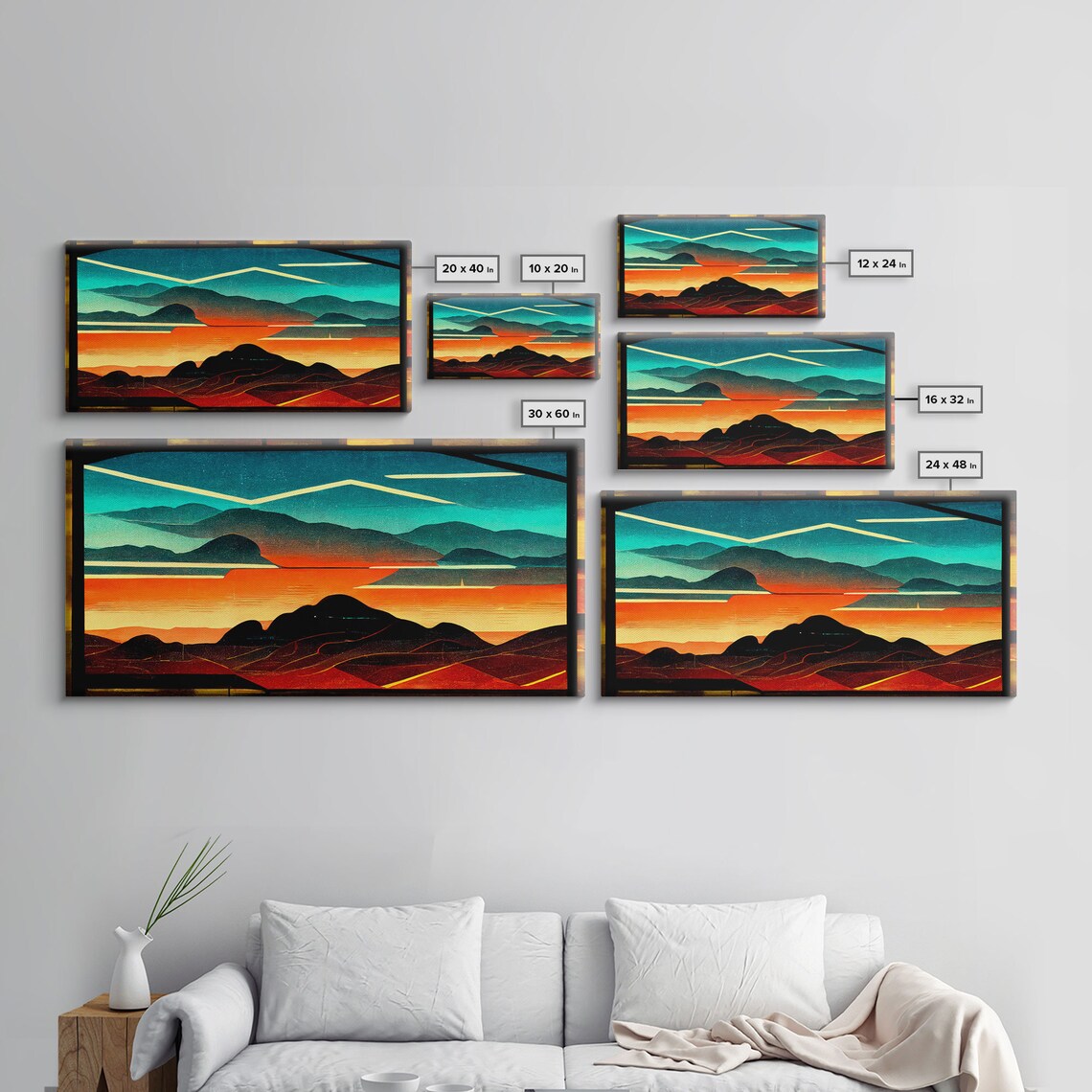 Pueblo Style Art Deco Sunset, Desert Wall Art Print - Image 2