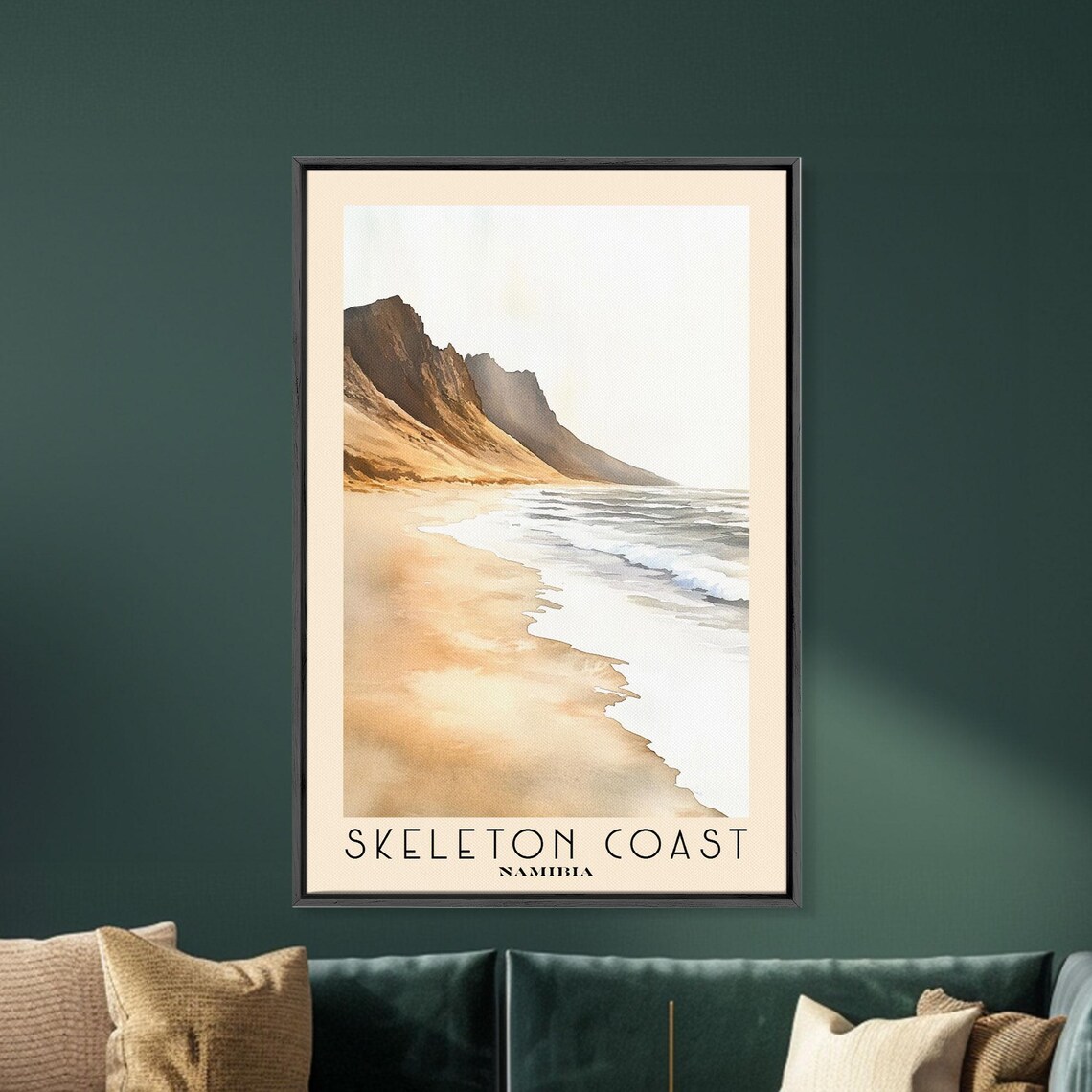 Skeleton Coast Namibia Golden Dunes Misty Surf Minimalist Shore Travel Poster - Image 5