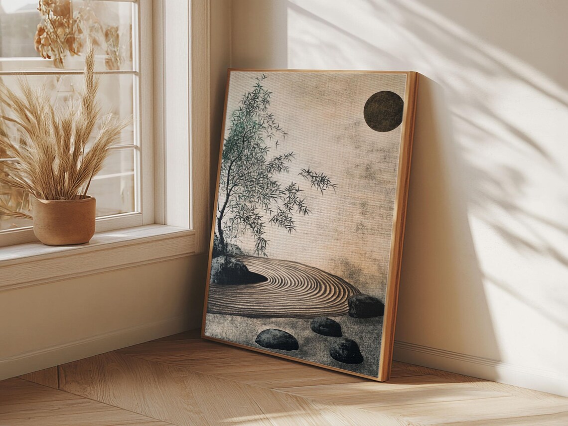 Zen Bamboo Garden Art Print, Minimalist Wabi Sabi - Image 6