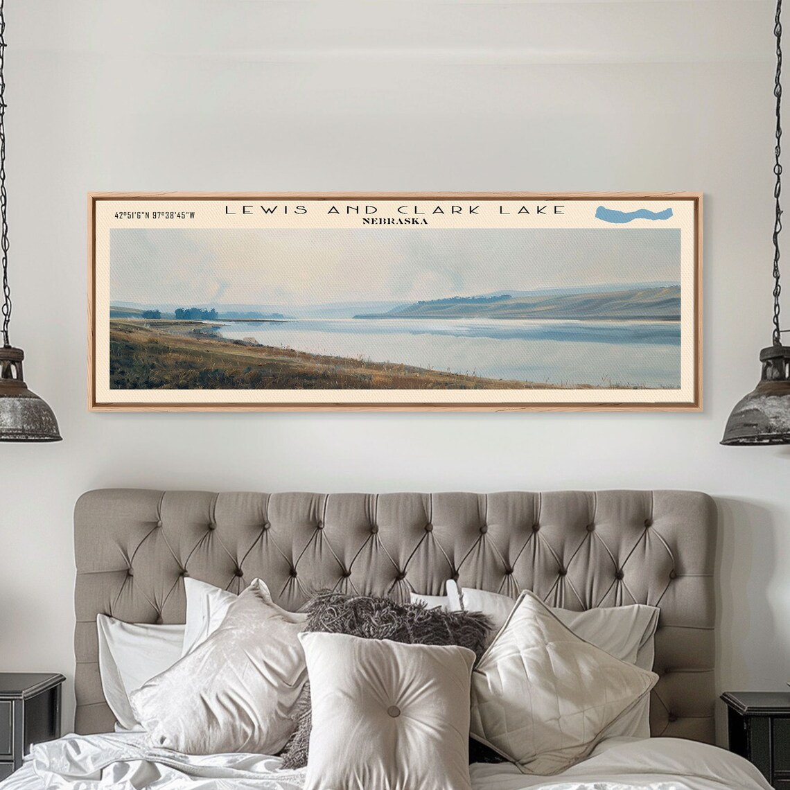 Lewis and Clark Lake Nebraska Calm Blue Gray Prairie Shore Poster - Image 4