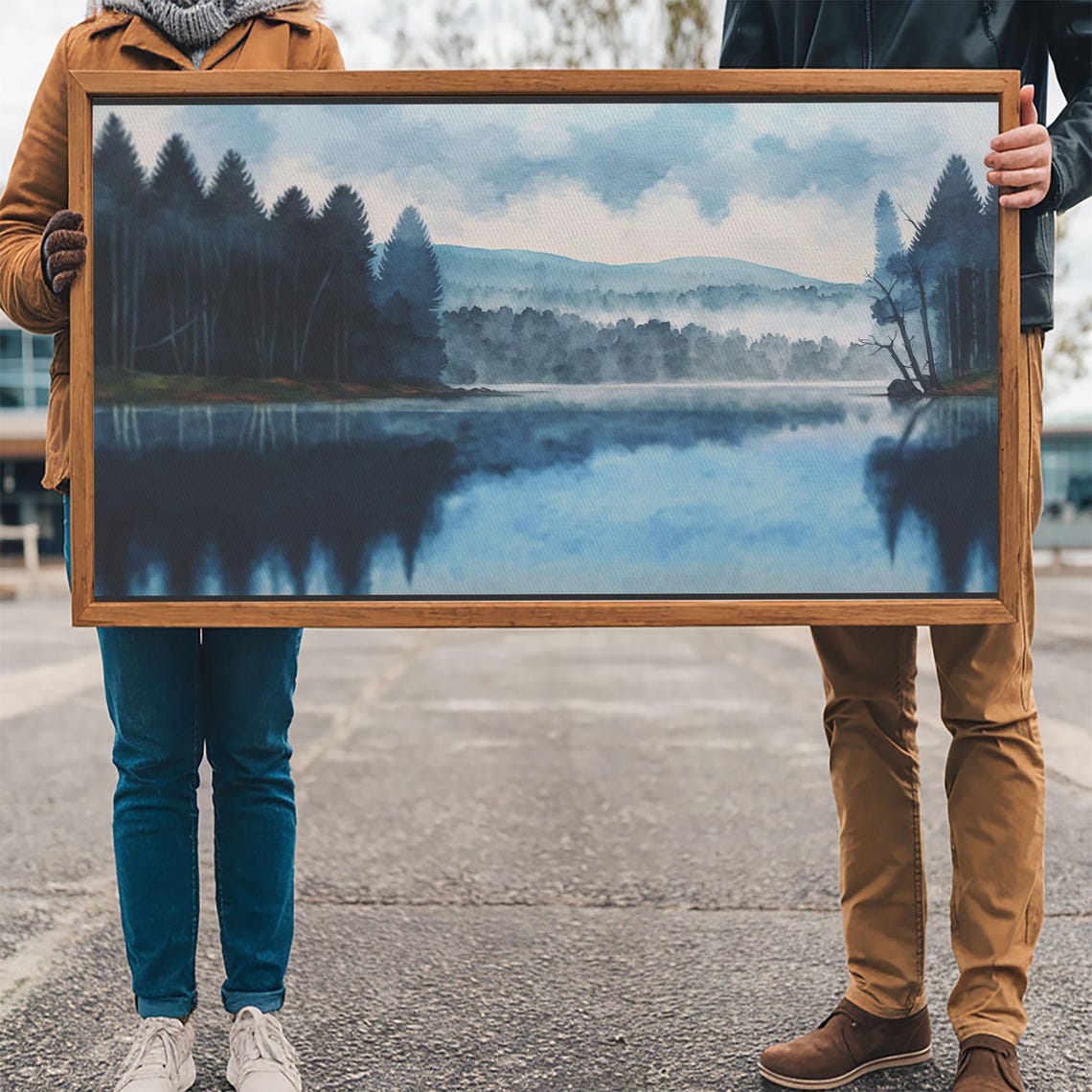 Blue Lake Art Framed Print Blue Lake Painting Lake House Decor Guest Room Landscape Painting Waldo Lake Painting - Image 3