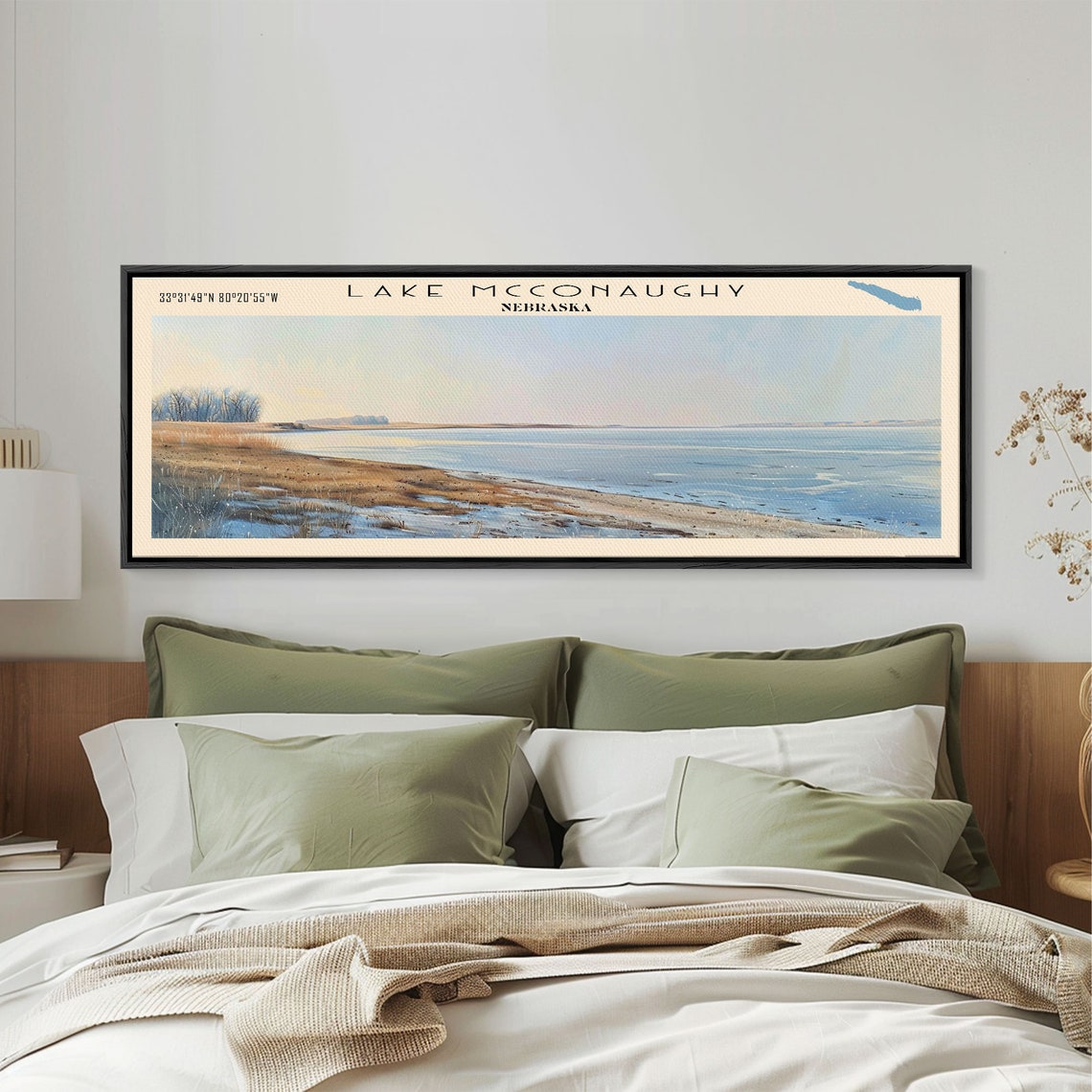 Lake McConaughy Nebraska Sandy Beach Shoreline Panoramic Travel Poster - Image 4