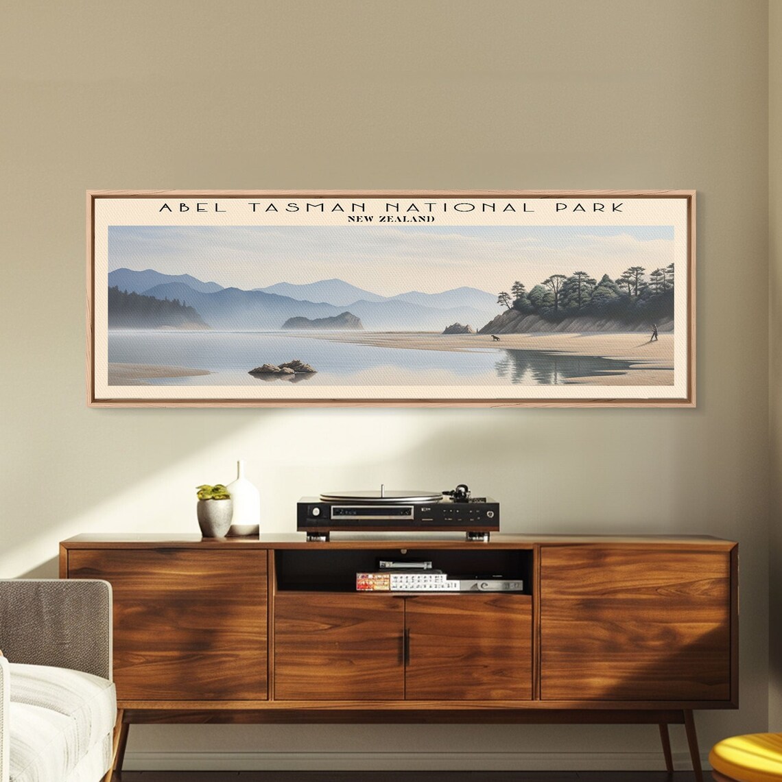 Abel Tasman National Park New Zealand Beach Reflections Panoramic Travel Poster