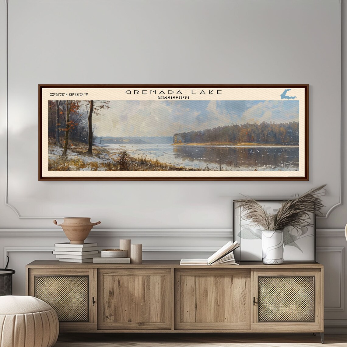 Grenada Lake Mississippi Travel Poster, Lake House Art - Image 3
