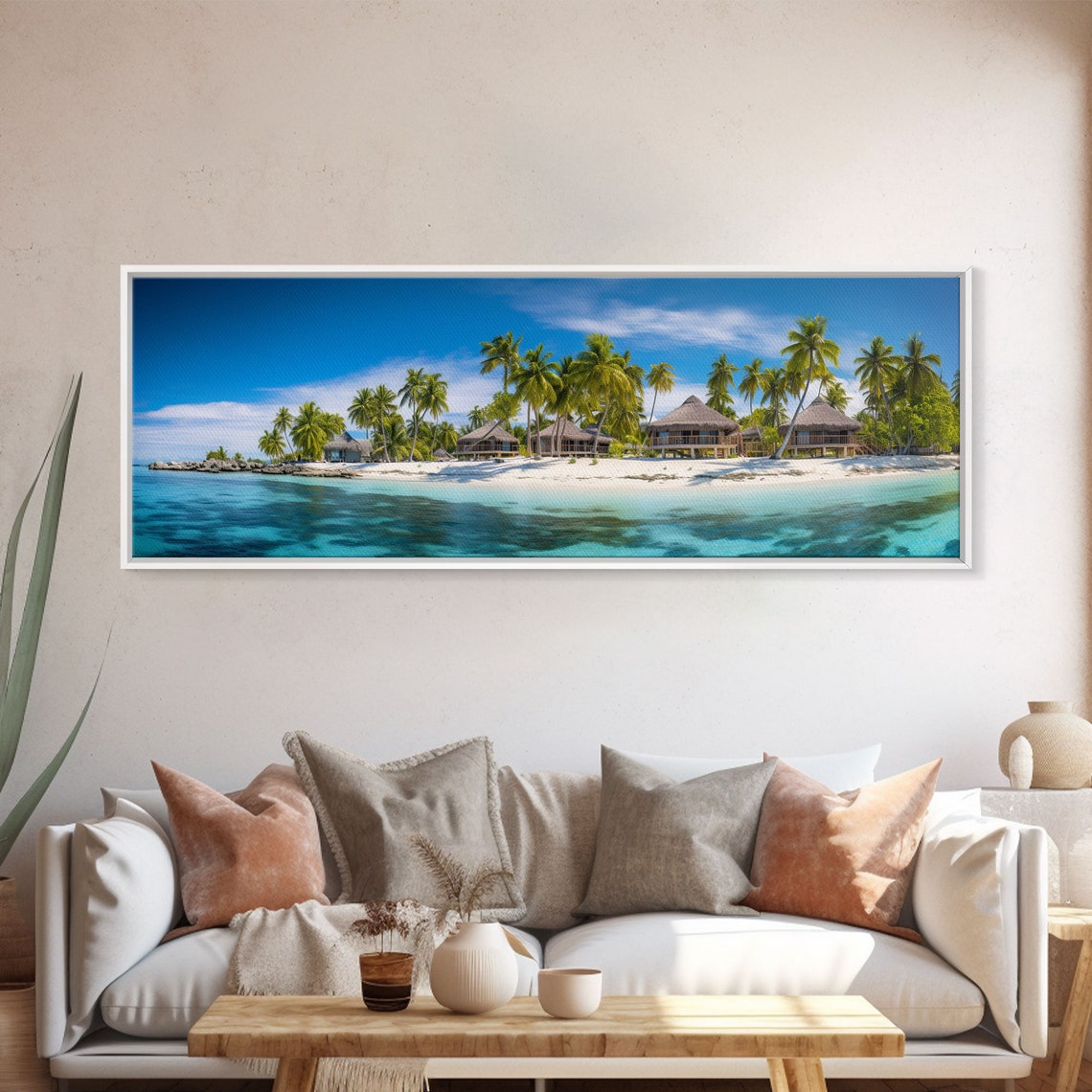 Tropical Island Paradise Palms Turquoise Lagoon Water Travel Poster - Image 4