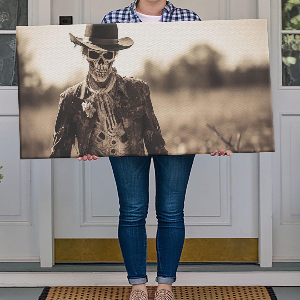 Zombie Cowboy Undead Gunslinger Sepia Western Horror Tintype Poster - Image 4