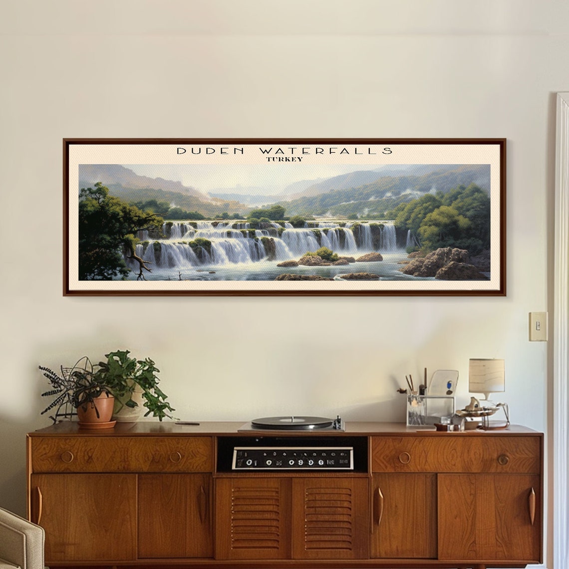 Duden Waterfalls Turkey Cascading Falls River Lush Gorge Travel Poster