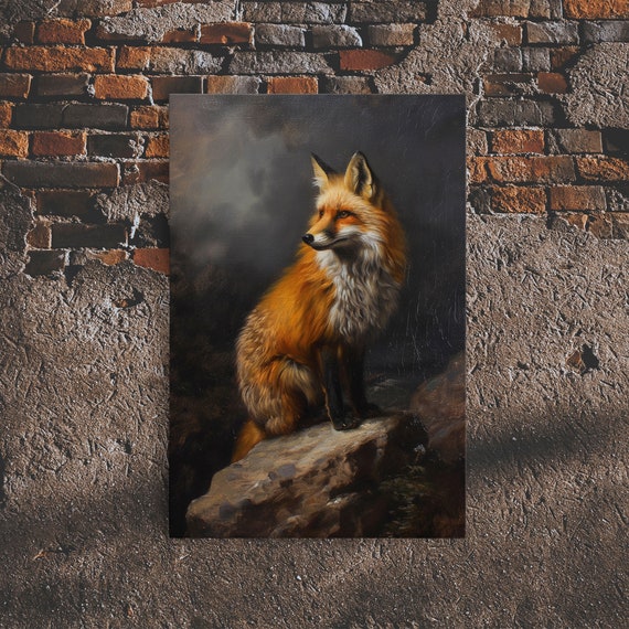 Red Fox Portrait Art Print, Fall Decor for Fox Lovers