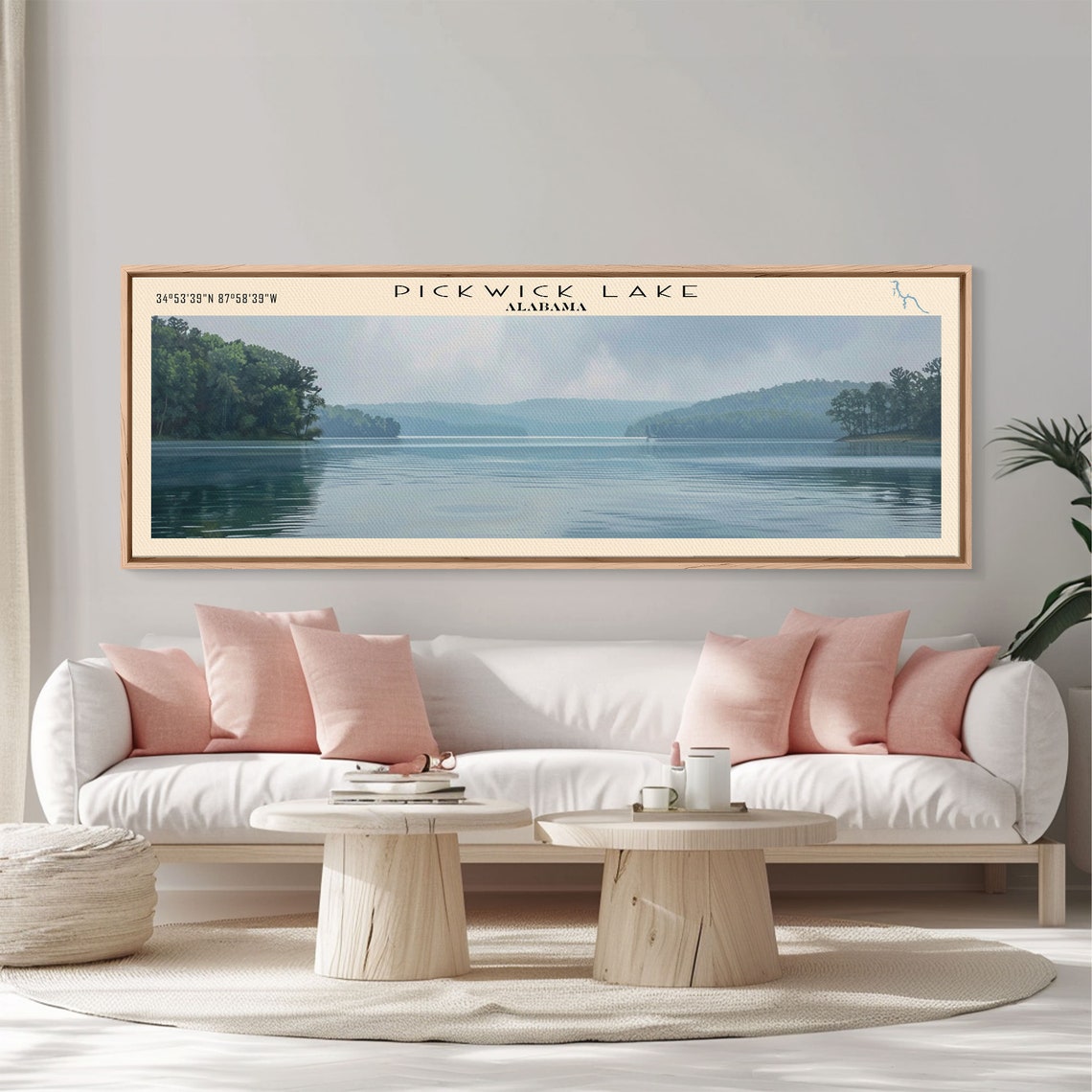 Pickwick Lake Alabama Wide Calm Water Tree Lined Shores Travel Poster - Image 2