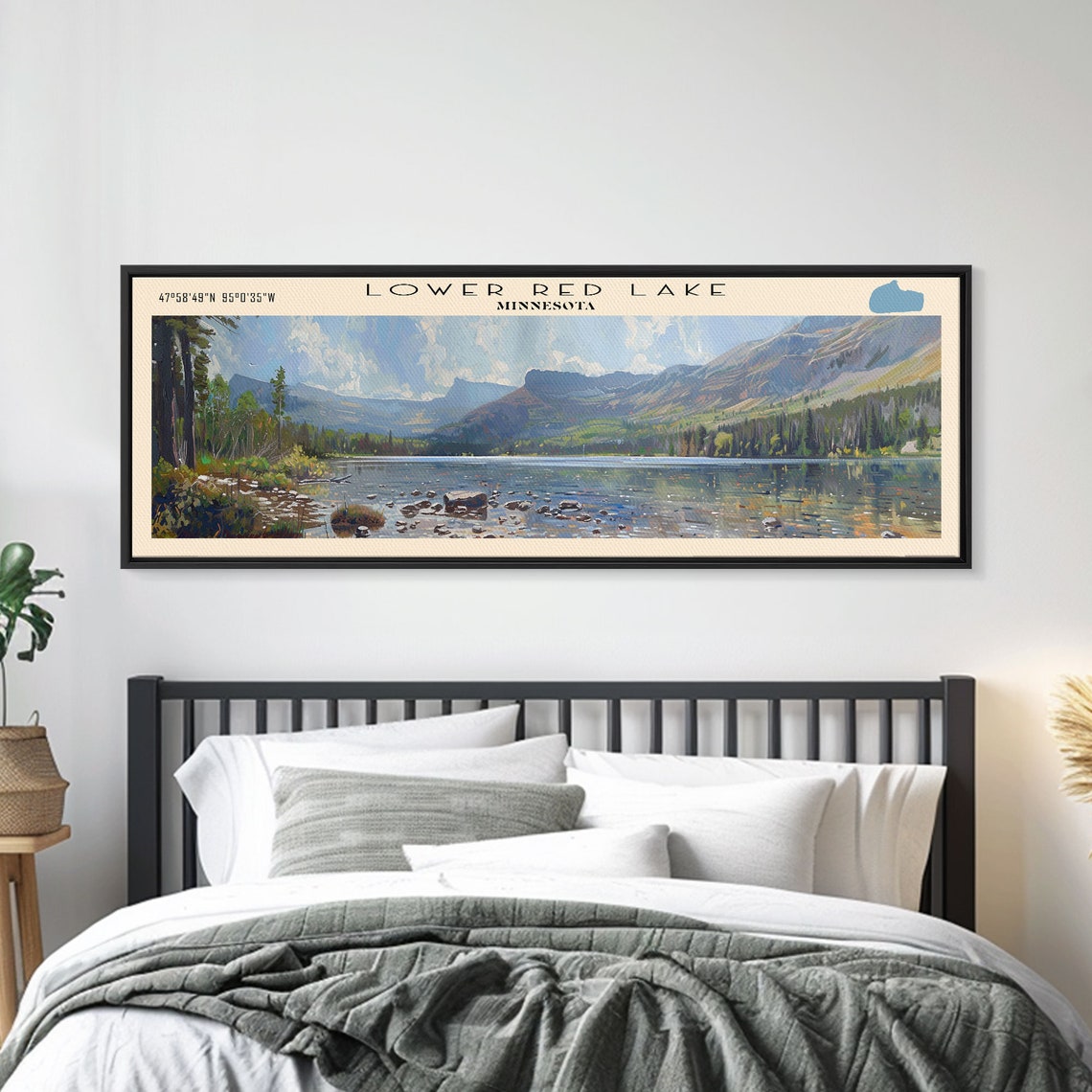 Lower Red Lake Minnesota Rocky Shore Forest Mountain Blue Water Poster - Image 5