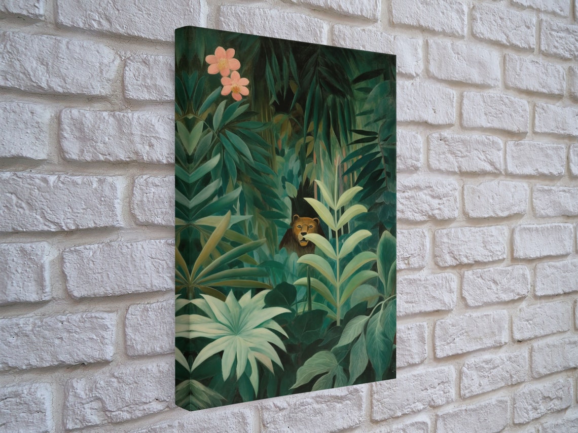 Bear In Lush Tropical Jungle Dense Green Foliage Botanical Art Poster - Image 5