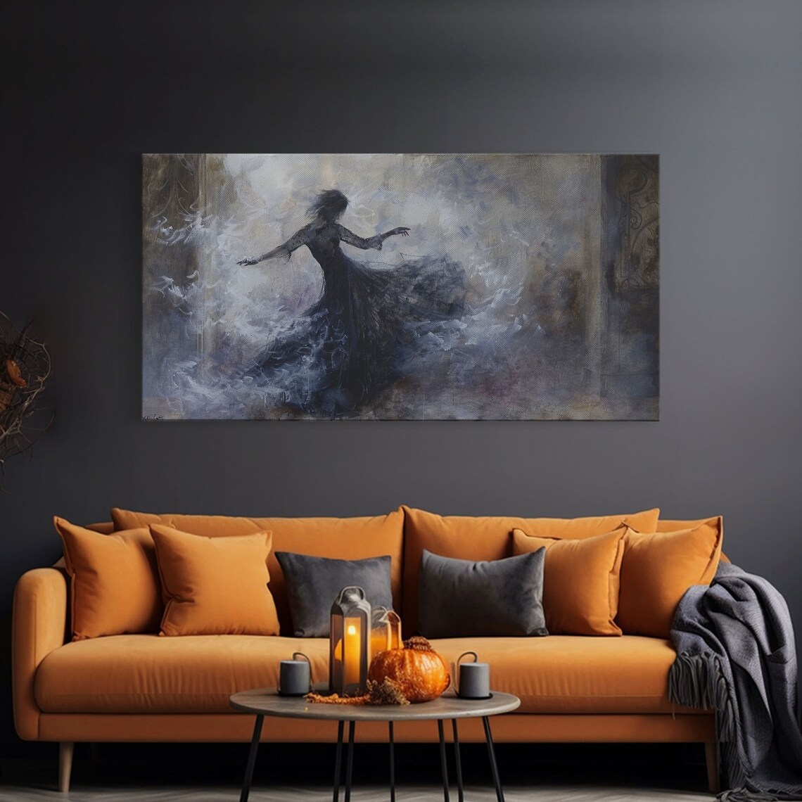 Dark Ballerina Dancing In Fog Macabre Dark Academia Halloween Print - Image 3