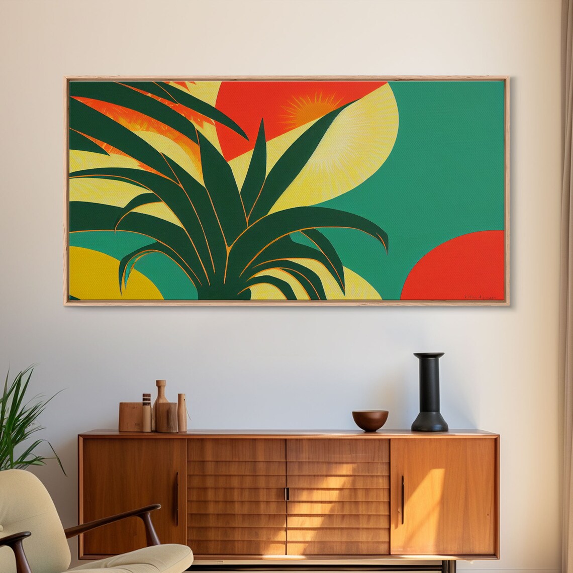 Midcentury Art Deco Palm Leaf Tropical Art Print - Image 6