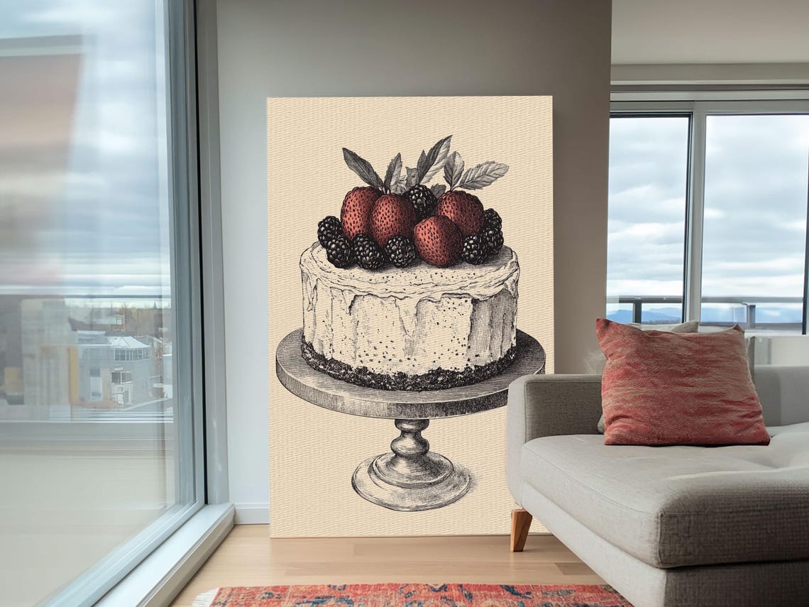 Kitchen Wall Art Cake Painting Still Life Framed Print Dining Room Wall Artt - Image 5