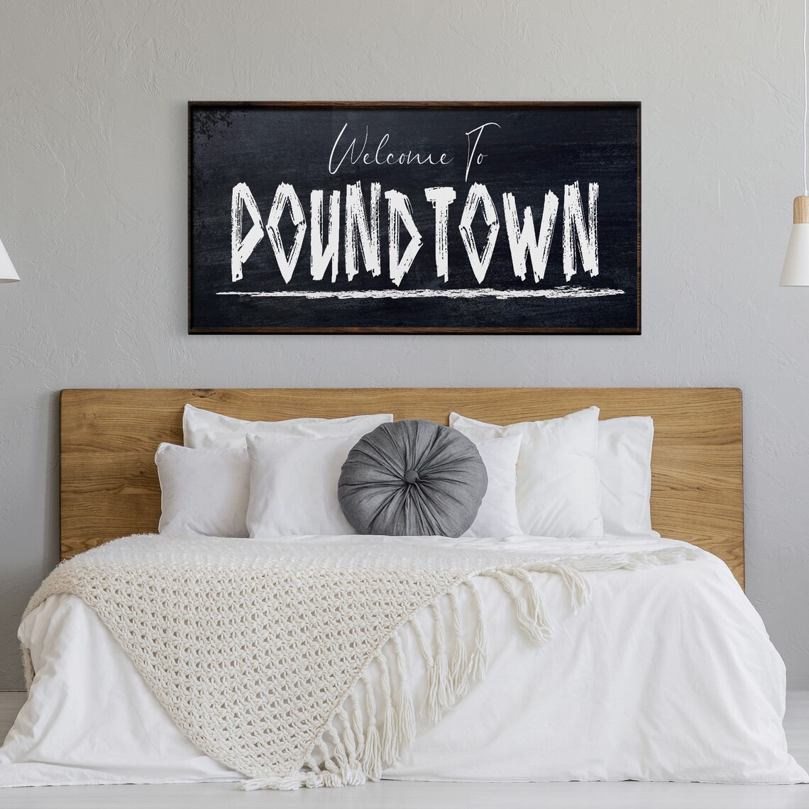 Welcome To Poundtown Funny Bedroom Sign Art Print - Image 4