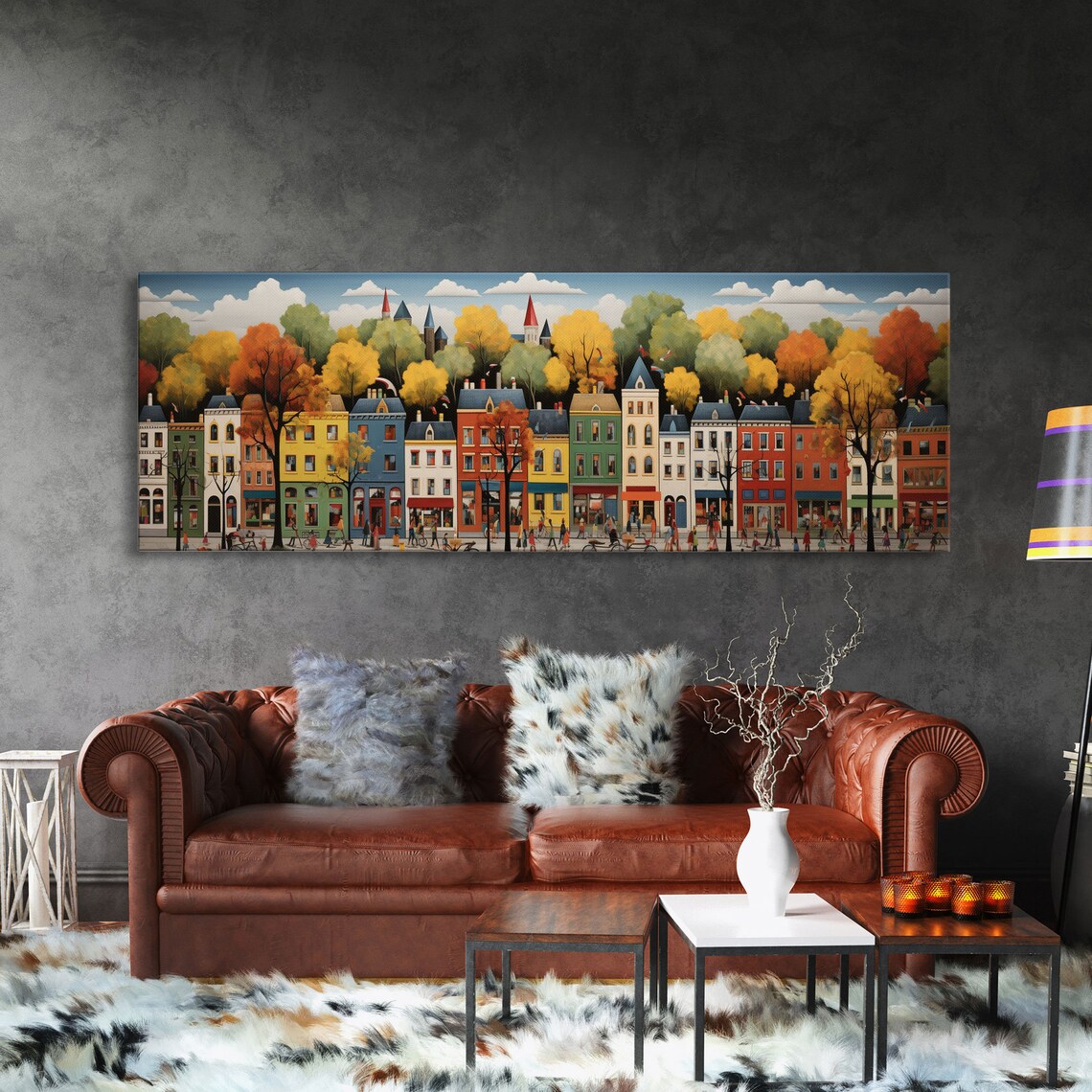 Boston Row Houses, 1800s Panoramic Travel Poster - Image 3