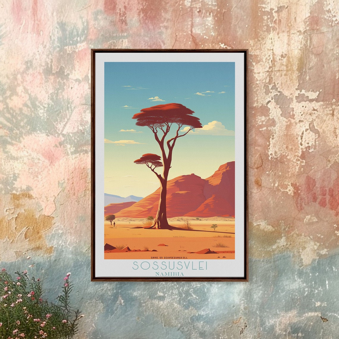 Sossusvlei Namibia Desert Camelthorn Tree Red Dunes Sunset Poster - Image 2