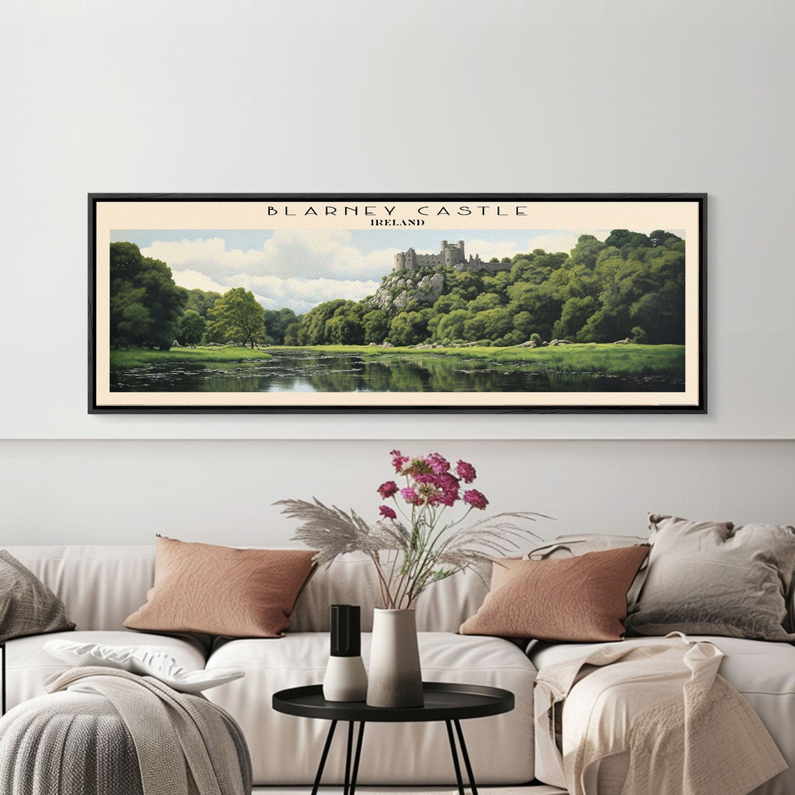 Blarney Castle Ireland Hilltop Castle Green Forest Lake Travel Poster - Image 3