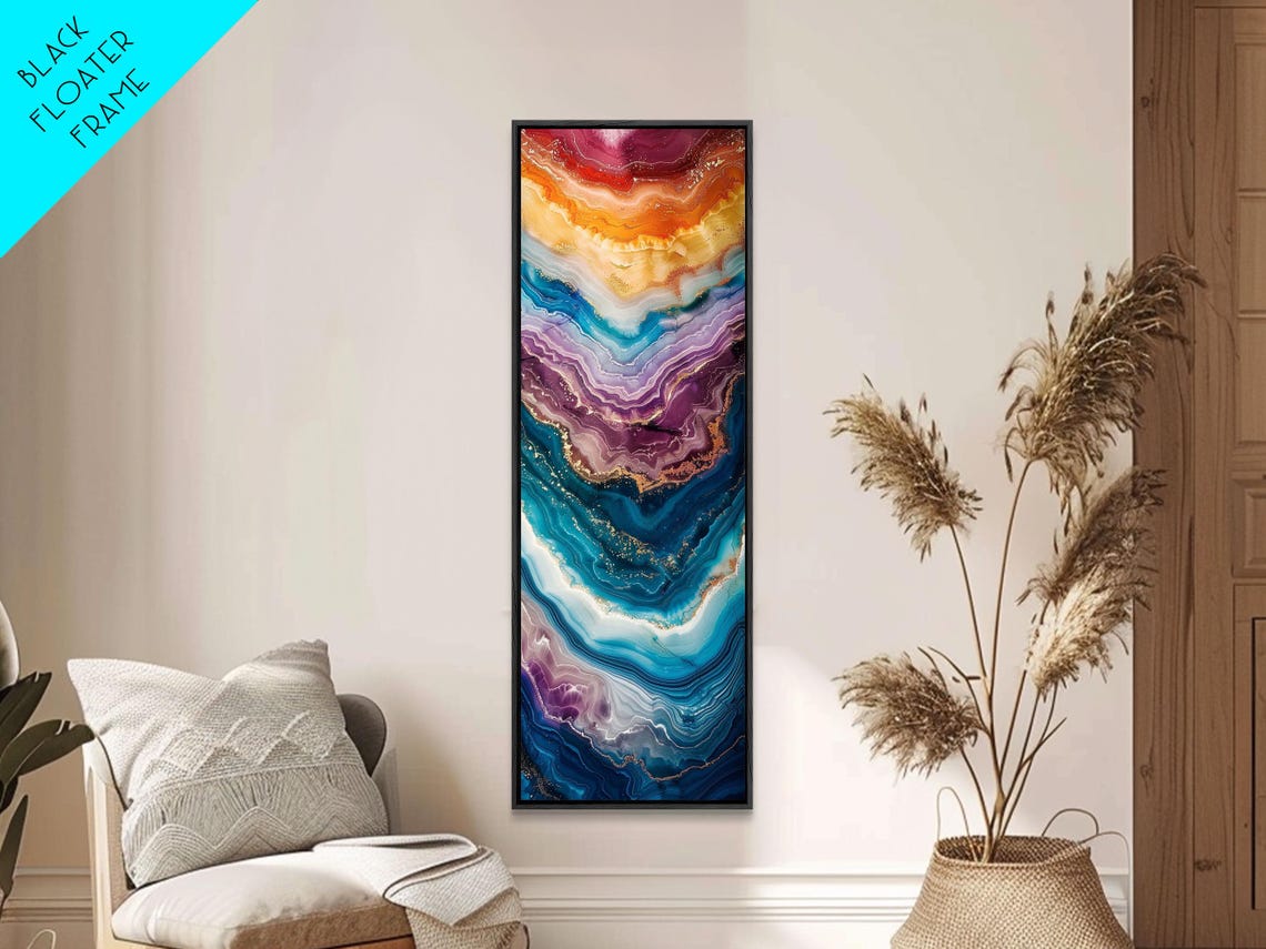 Multicolor Geode Agate Art Red Purple Blue Gold Crystal Layers Poster - Image 4