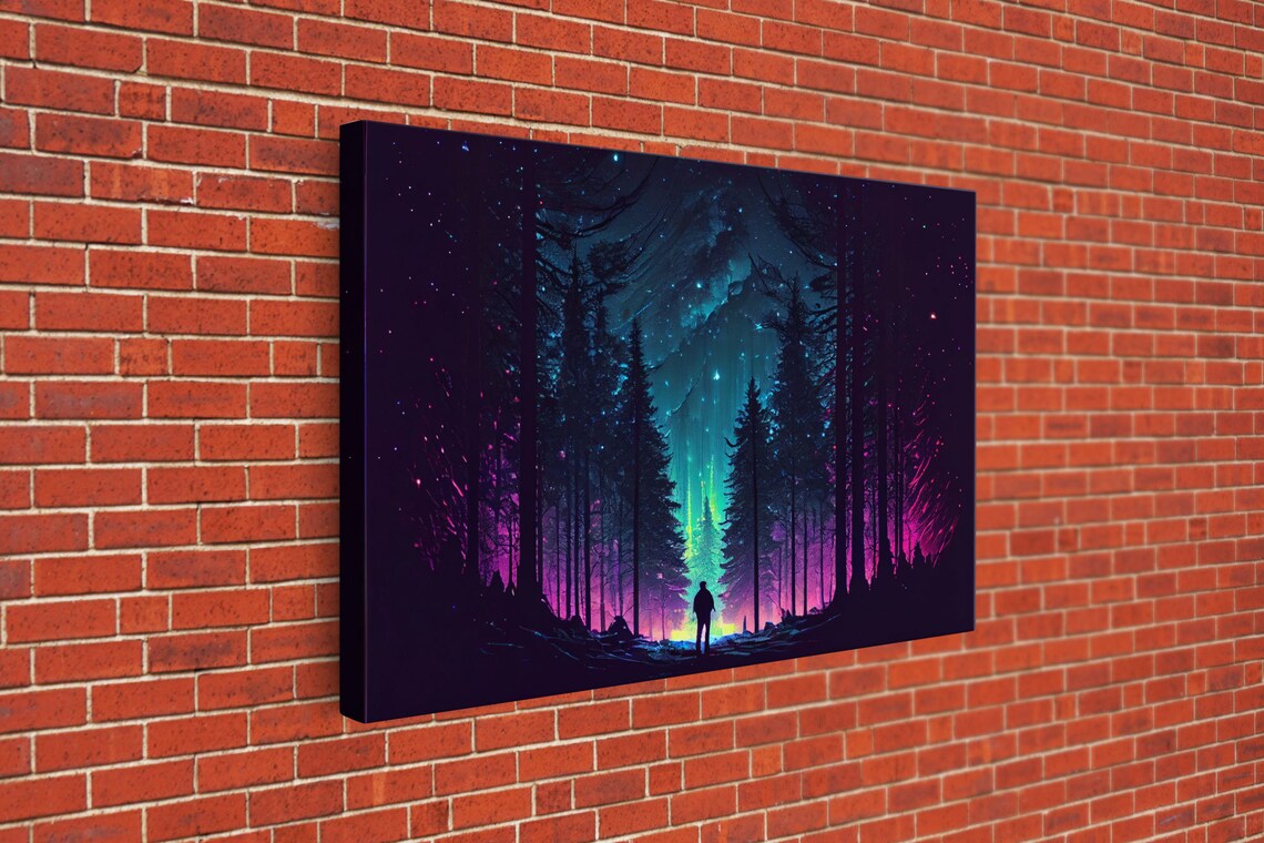 Van Gogh-Inspired Starry Night Forest Art Print - Image 3