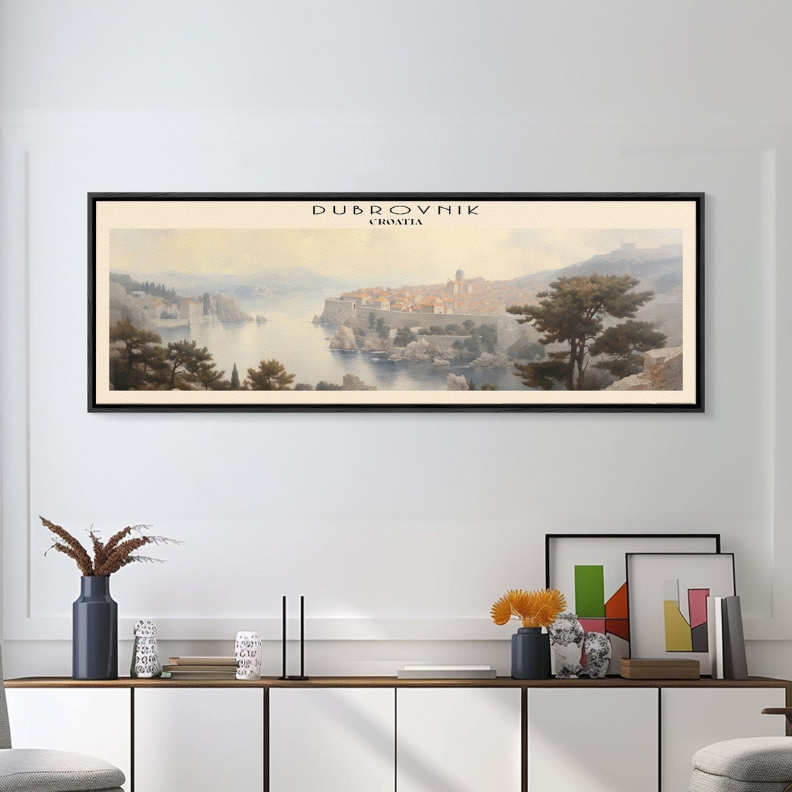 Dubrovnik Croatia Old Town Adriatic Coast Cliff View Travel Poster - Image 3