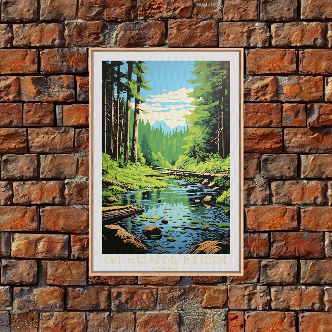 Gwaii Haanas Canada Temperate Rainforest Stream Mist Travel Poster - Image 4