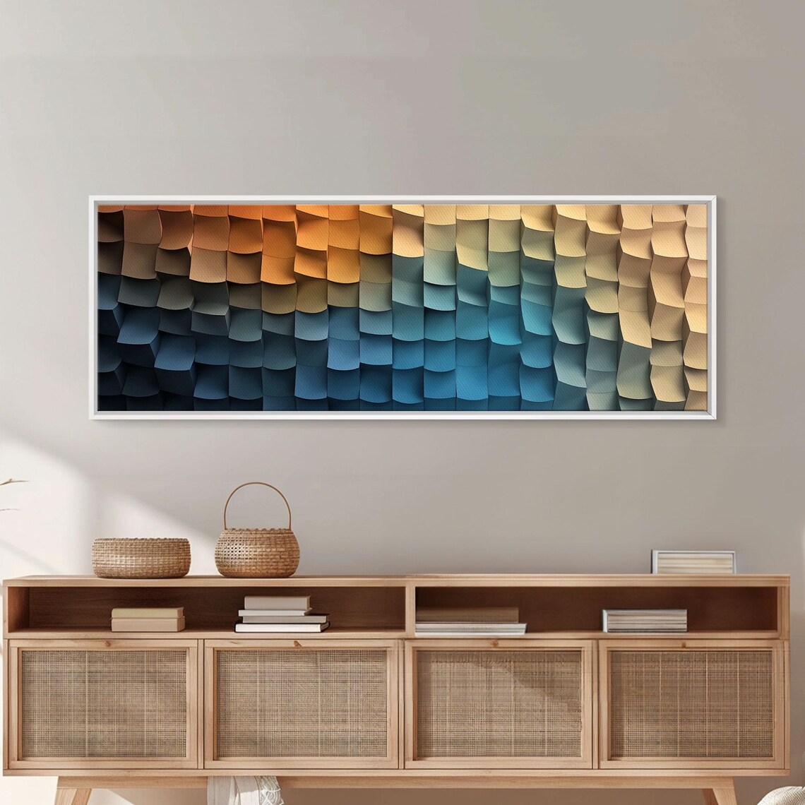 Abstract Art Coastal Cubism, Geometric Decor - Image 2